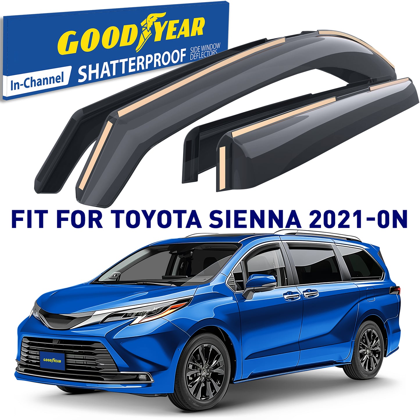 GOODYEAR In-Channel Window Deflectors Shatterproof