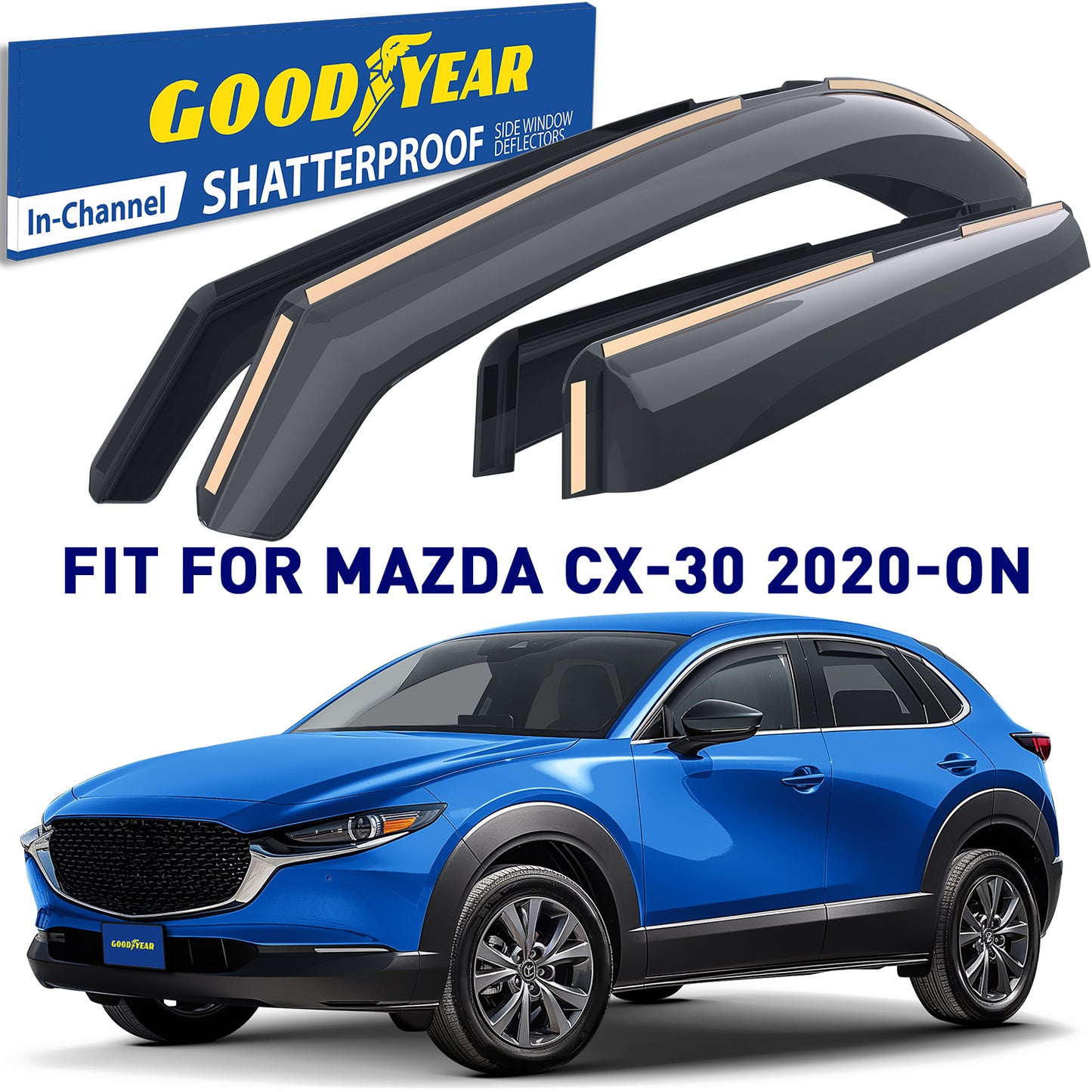 GOODYEAR In-Channel Window Deflectors Shatterproof