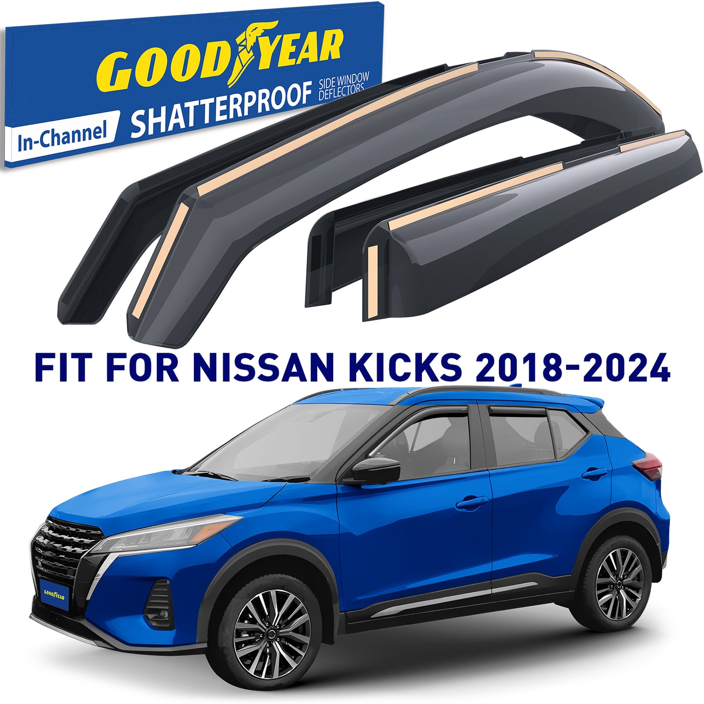GOODYEAR In-Channel Window Deflectors Shatterproof