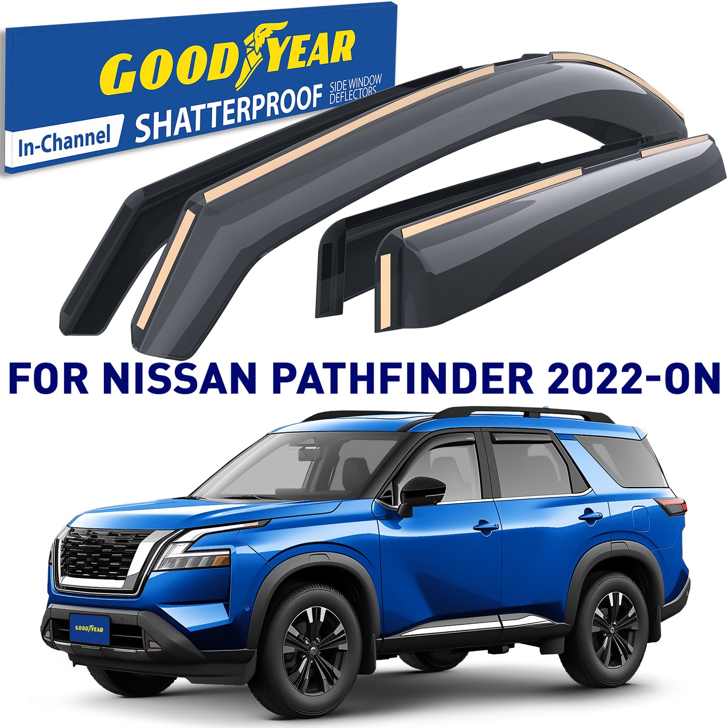 GOODYEAR In-Channel Window Deflectors Shatterproof