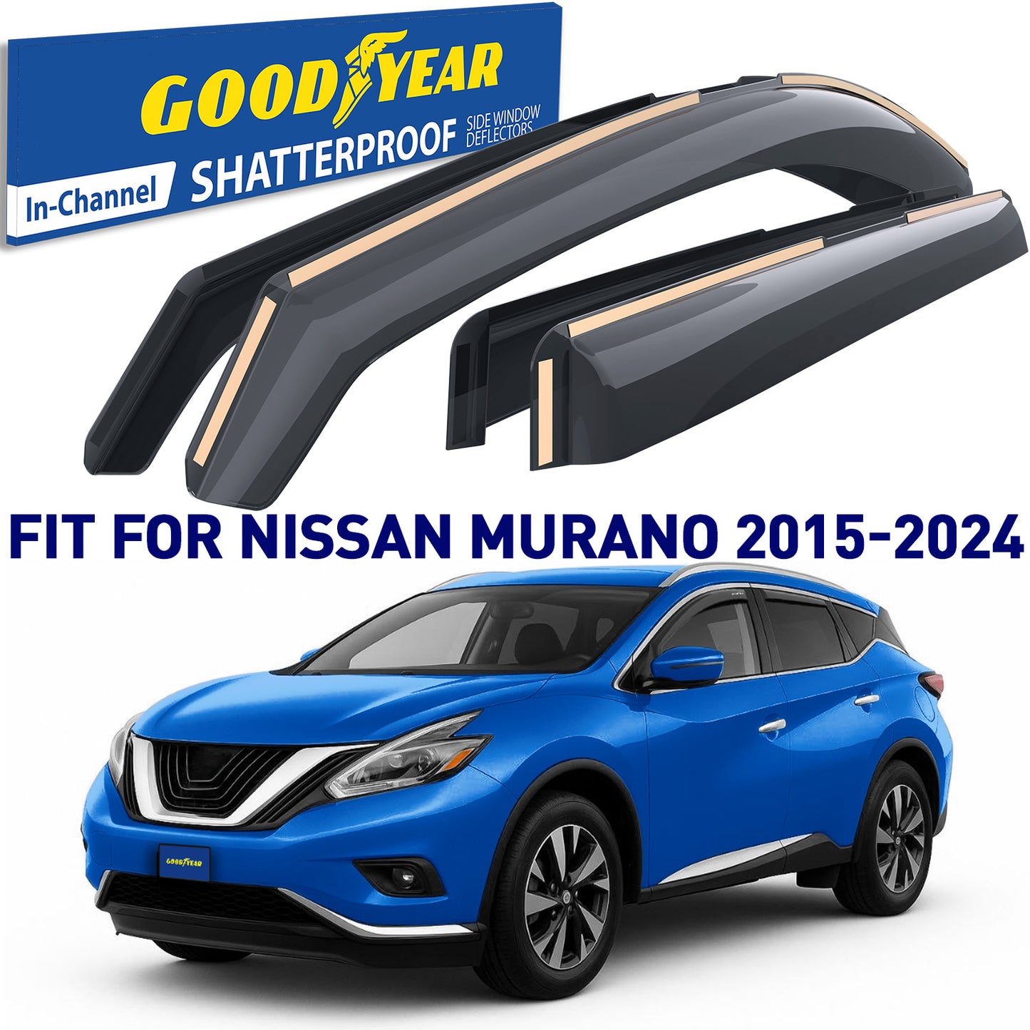 GOODYEAR In-Channel Window Deflectors Shatterproof