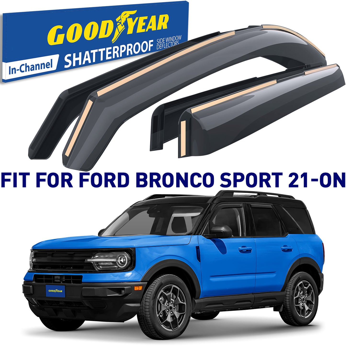 GOODYEAR In-Channel Window Deflectors Shatterproof