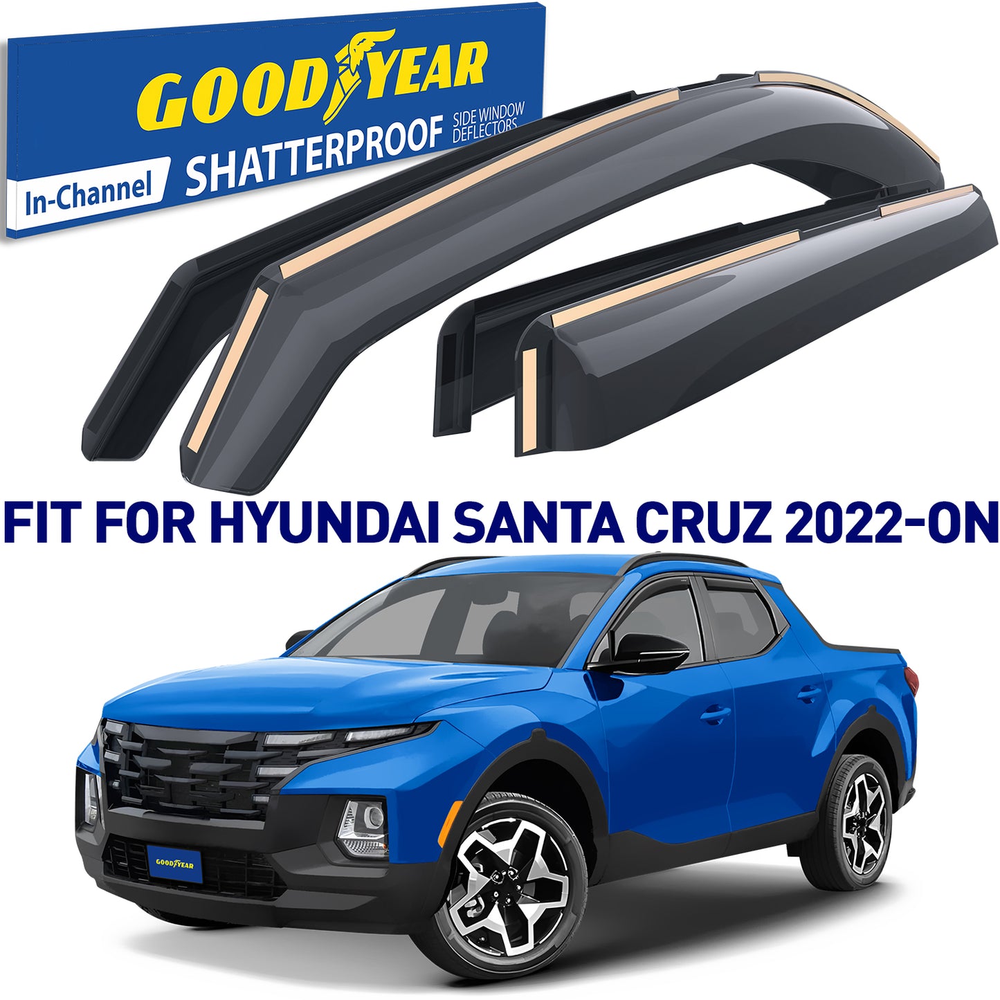 GOODYEAR In-Channel Window Deflectors Shatterproof
