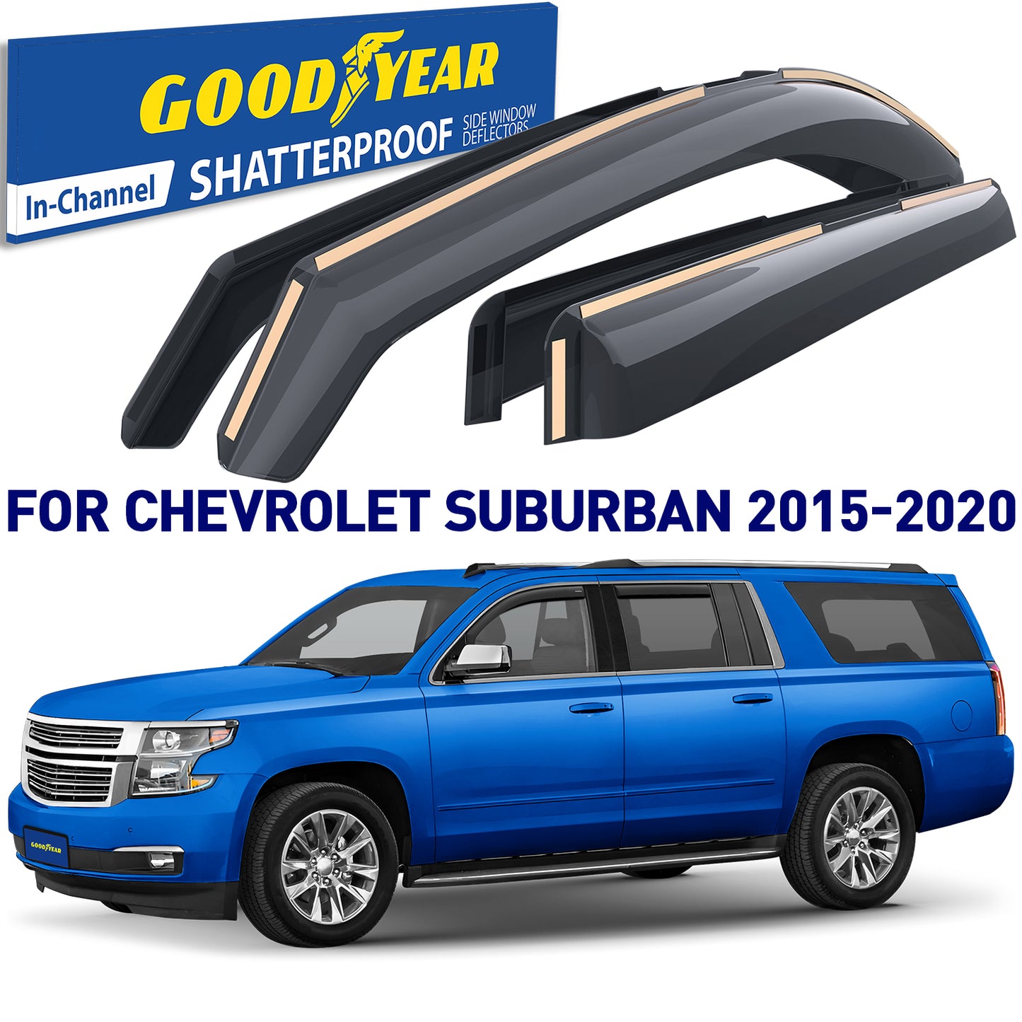 GOODYEAR In-Channel Window Deflectors Shatterproof