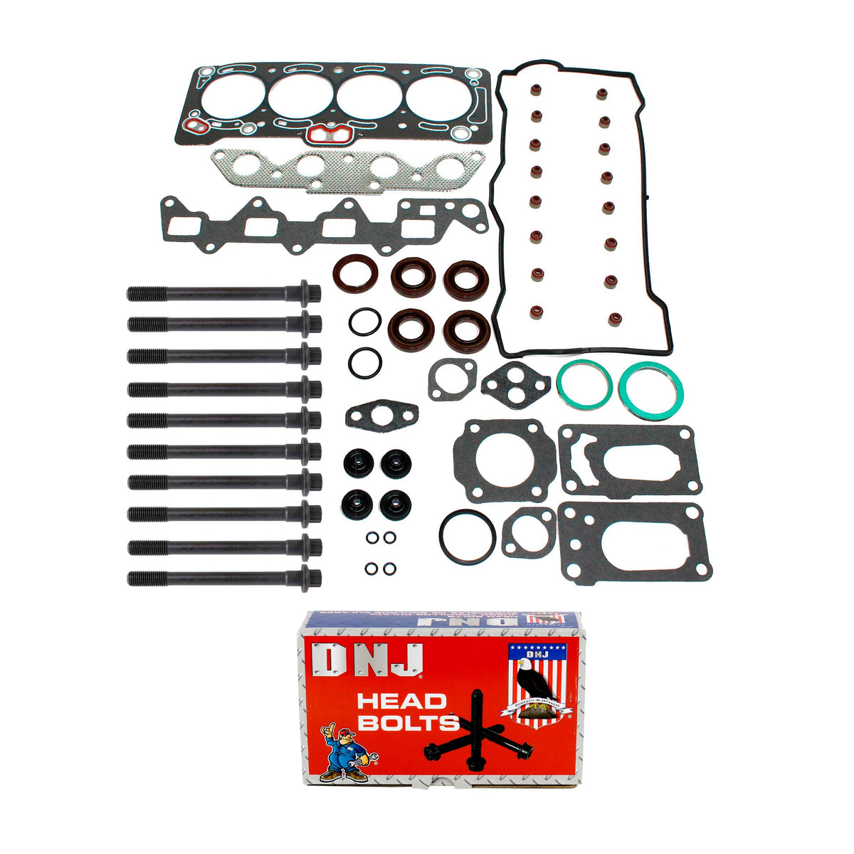 Cylinder Head Gasket set with Head Bolt Kit 1988-1993 Geo,Toyota 1.6L