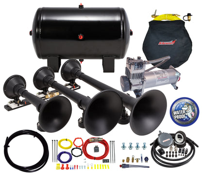 Kleinn Air Horns - HK9 - Black Triple Train Horn
