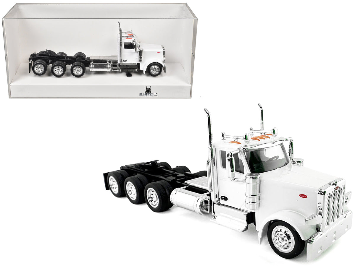 Peterbilt 589 3-Axel Day Cab White 1/87 (HO) Plastic Model Car by HO Logistics  free shipping USA