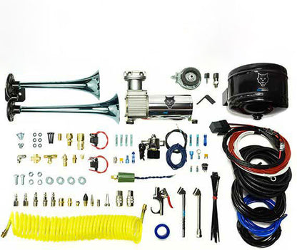 HP10213 Premium Dual Air Horn Kit W/Air Horn Kit (HP10073) And Onboard Air Kit (HP10163)