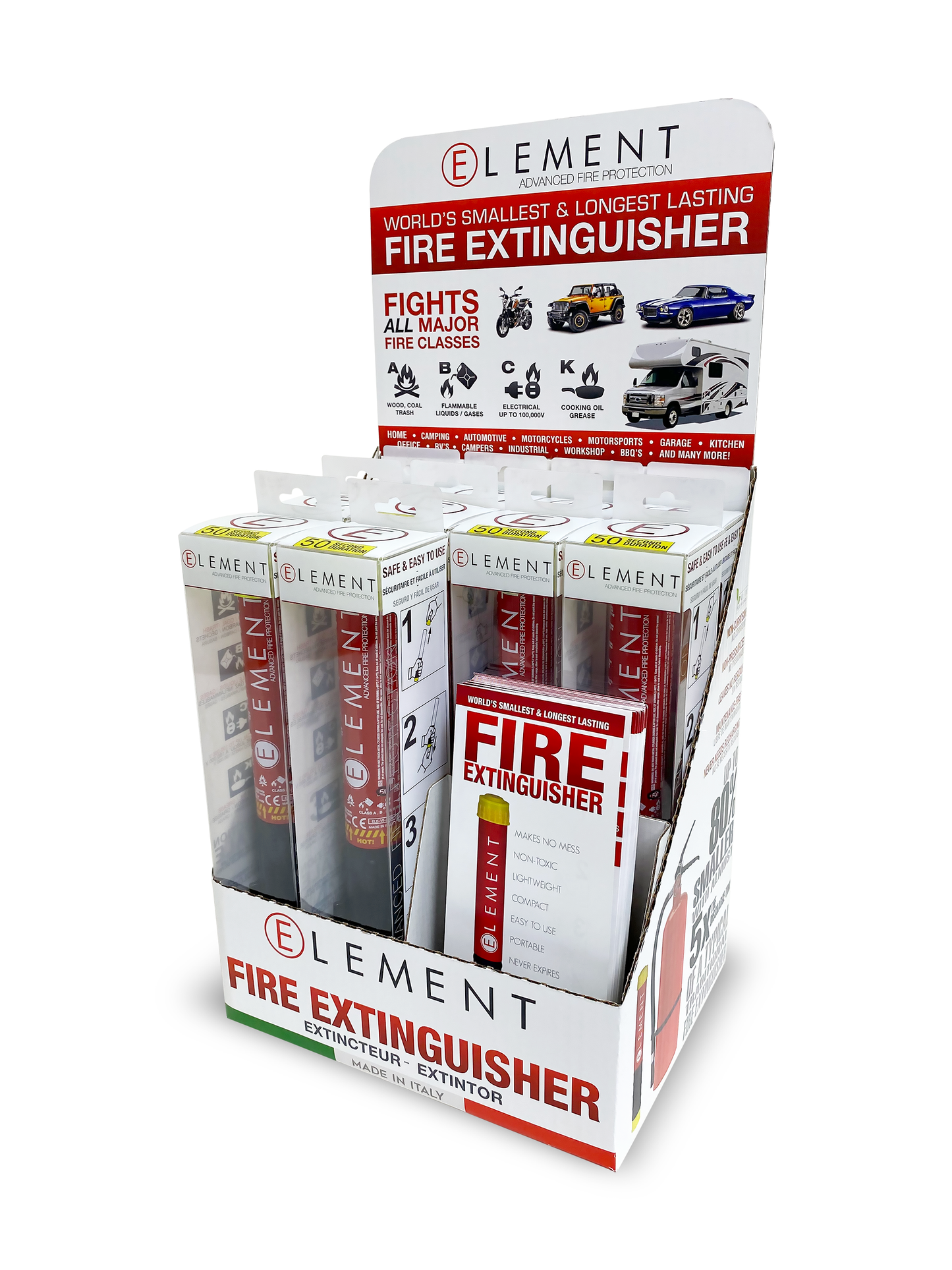 Point Of Purchase Display  Includes 10pcs. 50 Second Extinguisher And Brochures