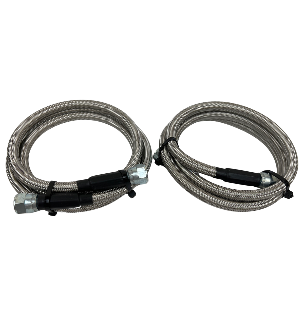SS Braided Transmission Cooler Hose Lines Fittings TH350 700R4 TH400 52" Length