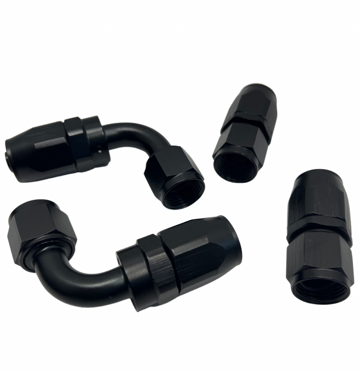 Pro Series Baffled 10AN Oil Catch Can Hose Kit and Fittings Universal AN10 Black
