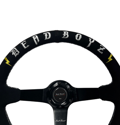 Deadboyz Suede Steering Wheel + Short Hub Adapter Kit For 02-07 Impreza WRX STI Legacy Eclipse Lancer Galant 3000GT