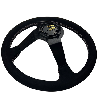 Bliss Heart Suede Steering Wheel + Hub Adapter Kit For Toyota Corolla, Hilux Pickup