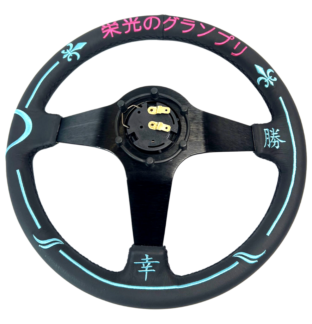 Leather 350mm Steering Wheel + Hub Adapter for Toyota Chaser KE70 AE71 AE82 AE86 Supra Corolla