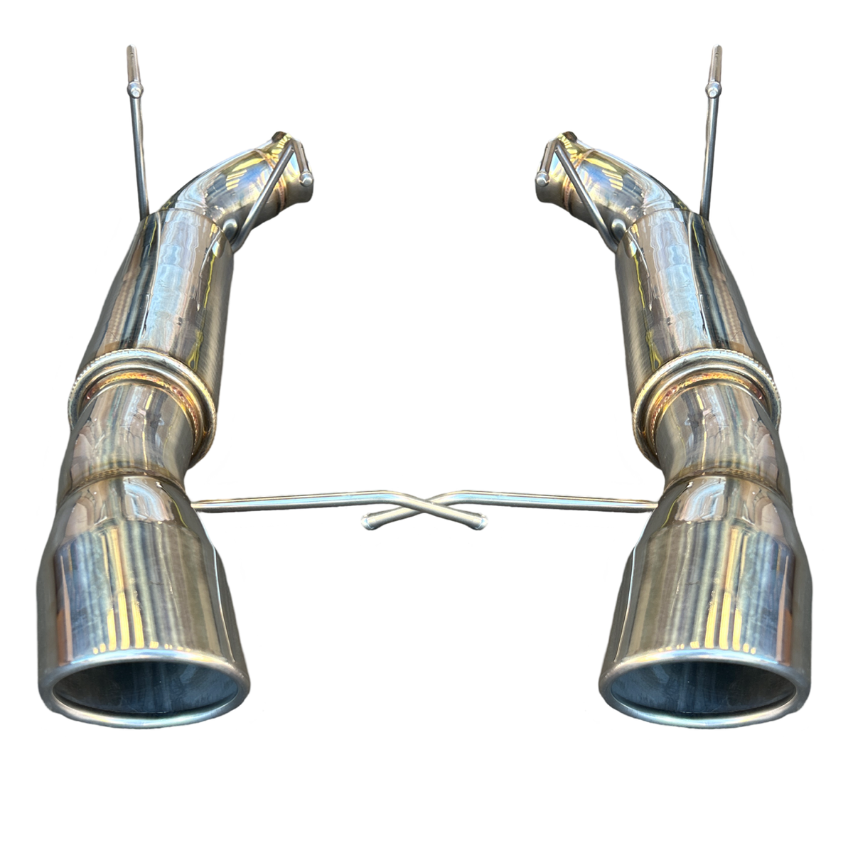 Dual Stainless Axle-Back Exhaust Muffler System Kit 13-14 Ford Mustang GT 5.0L