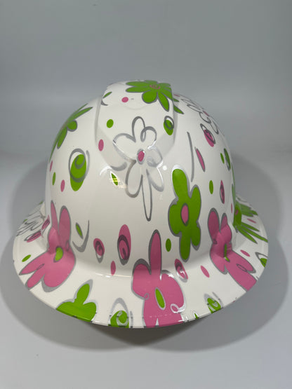 Full Brim Hard Hat Hydro Dipped FLORAL