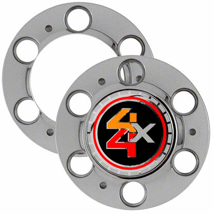 Coast To Coast Wheel Center Cap Chrome 4X4 Logo On 2 Aluminum Set Of 4
