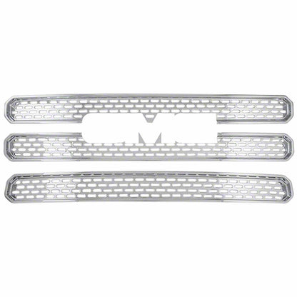 Coast To Coast Grille Insert Mesh 3 Piece Emblem Cutout Chrome ABS