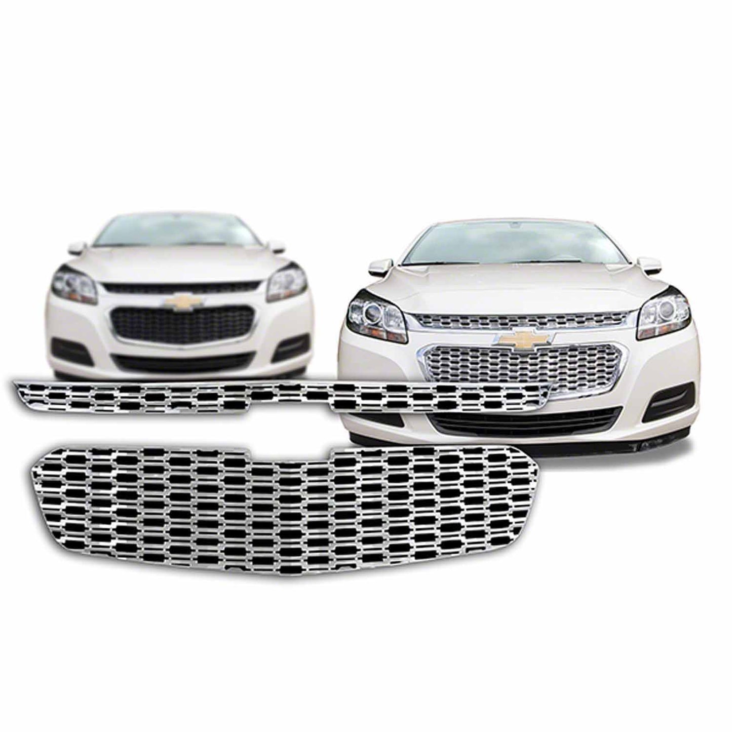Coast To Coast Grille Insert Overlay Honeycomb 2 Pc Chrome ABS