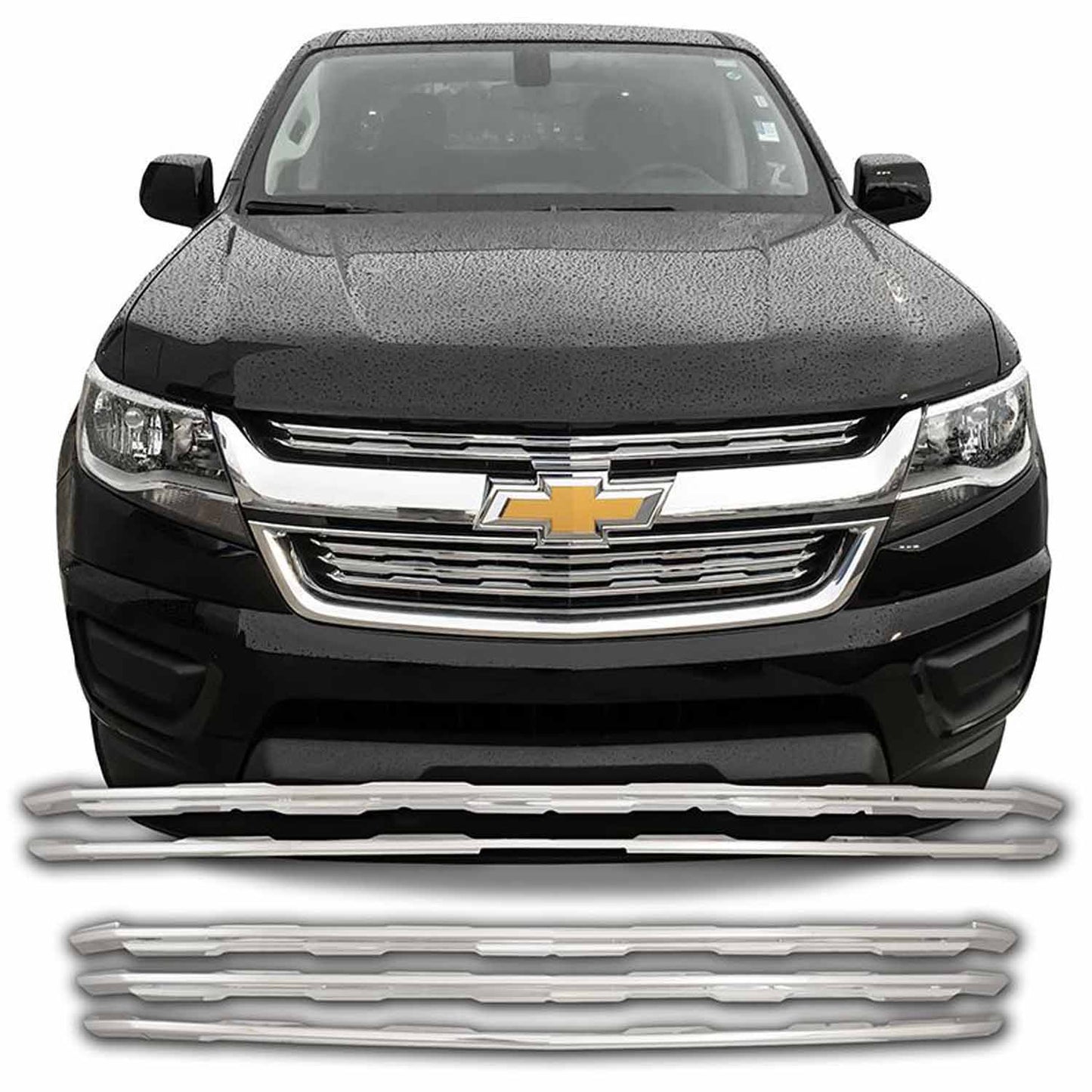 Coast To Coast Grille Insert Overlay Horizontal Bar 2 Pc Chrome ABS