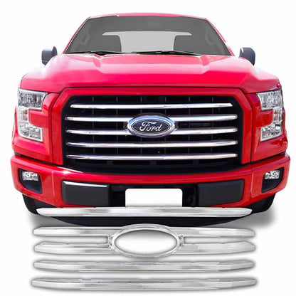 Coast To Coast Grille Insert Overlay Horizontal Bar 4 Pc Chrome ABS