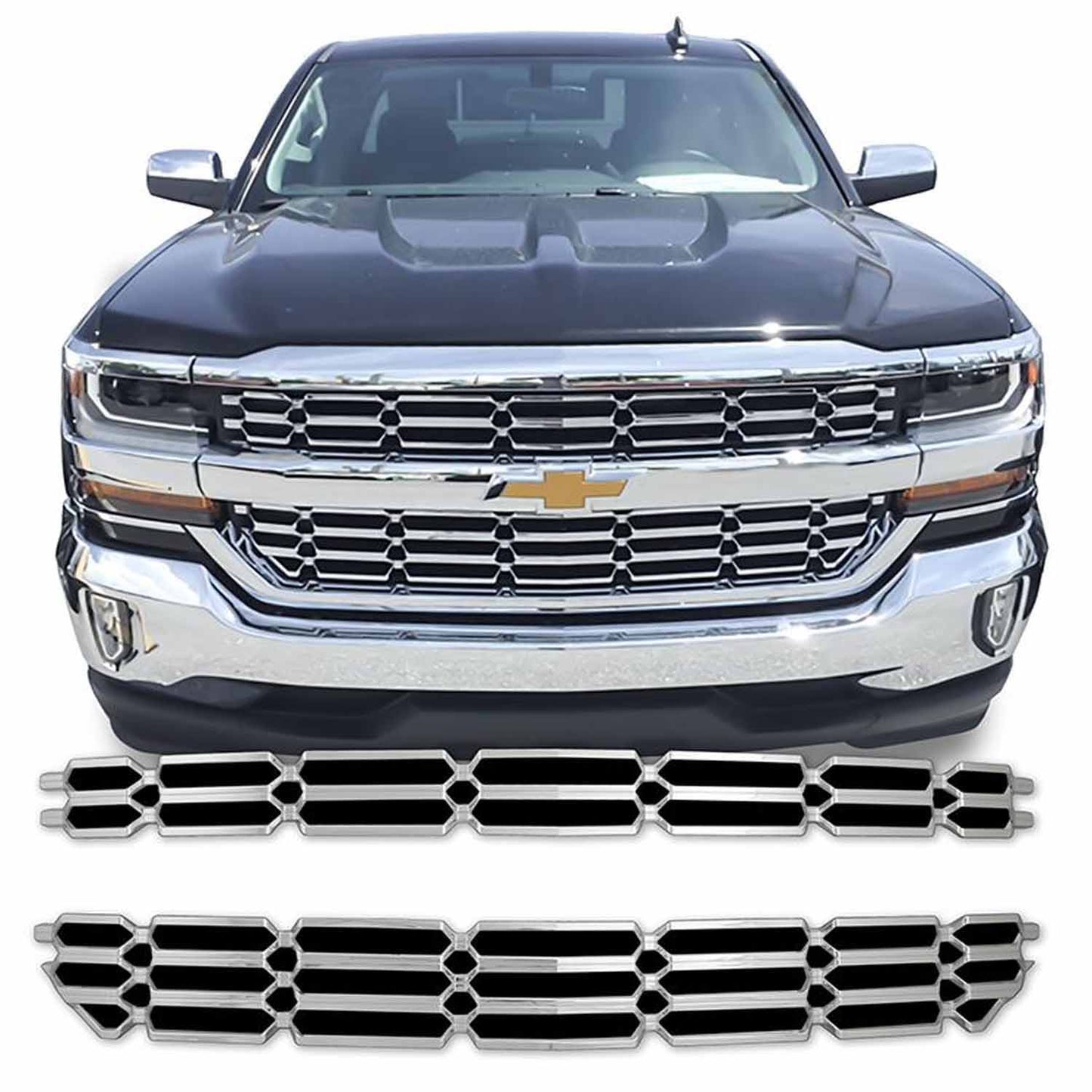 Coast To Coast Grille Insert Overlay 2 Piece Chrome Plated ABS