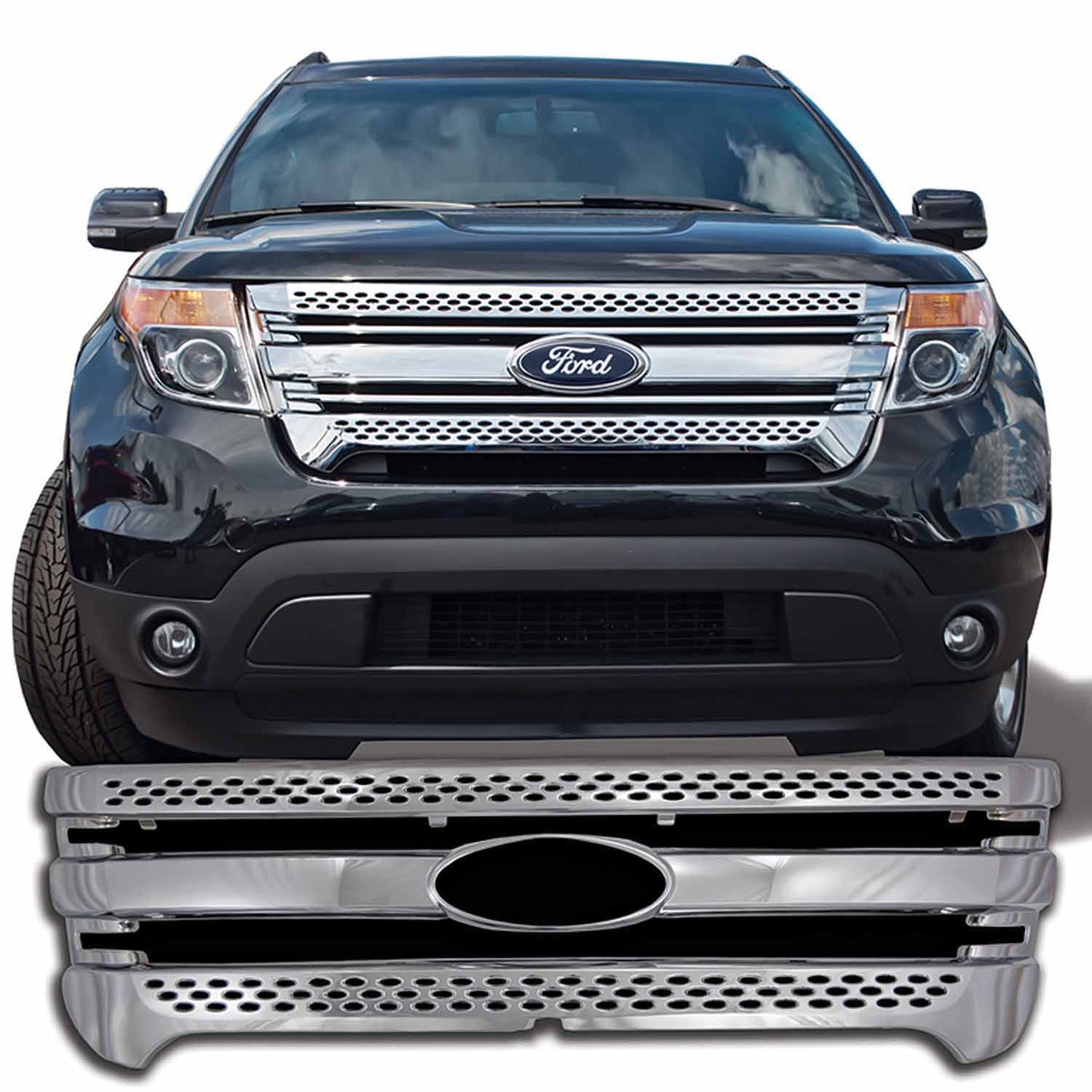 Coast To Coast Grille Insert Overlay Mesh Style 1 Piece Chrome ABS