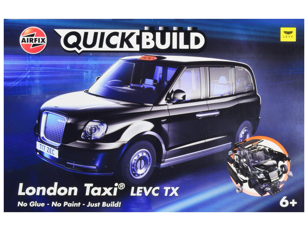 Skill 1 Model Kit London Taxi LEVC TX Black Snap Together Painted Plastic Model Car Kit by Airfix Quickbuild  free shipping USA