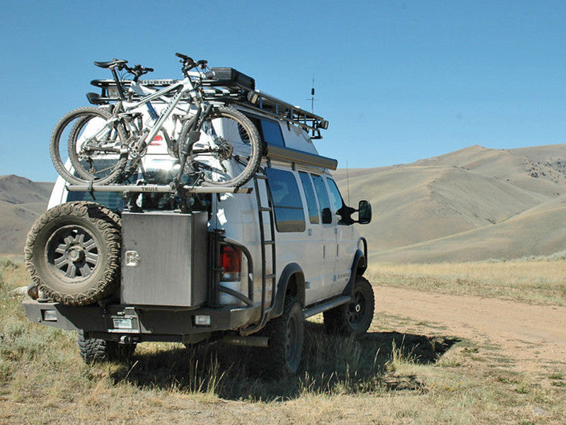 Rear Bumper - 1992-14 Ford E-Series (Configuration: With Brush Guards And Swing Arms)