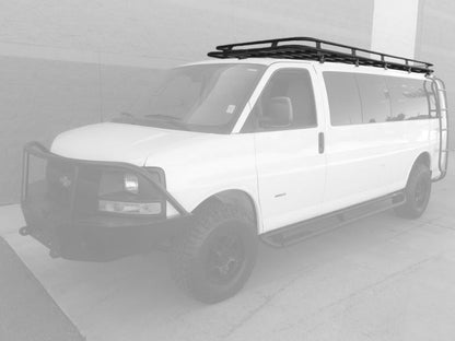 Weekender Roof Rack - 2003-2025 Chevy Express (Configuration: With Regular Body; Mounting Method: Gutter Mount; Flooring Type: Perforated; Install At Aluminess: No)