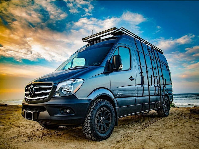 Weekender Roof Rack - Sprinter - 2019-25 Sprinter (Wheelbase: 144"; Configuration: With High Roof; Mounting Method: Track Mount; Flooring Type: Perforated; Install At Aluminess: No)