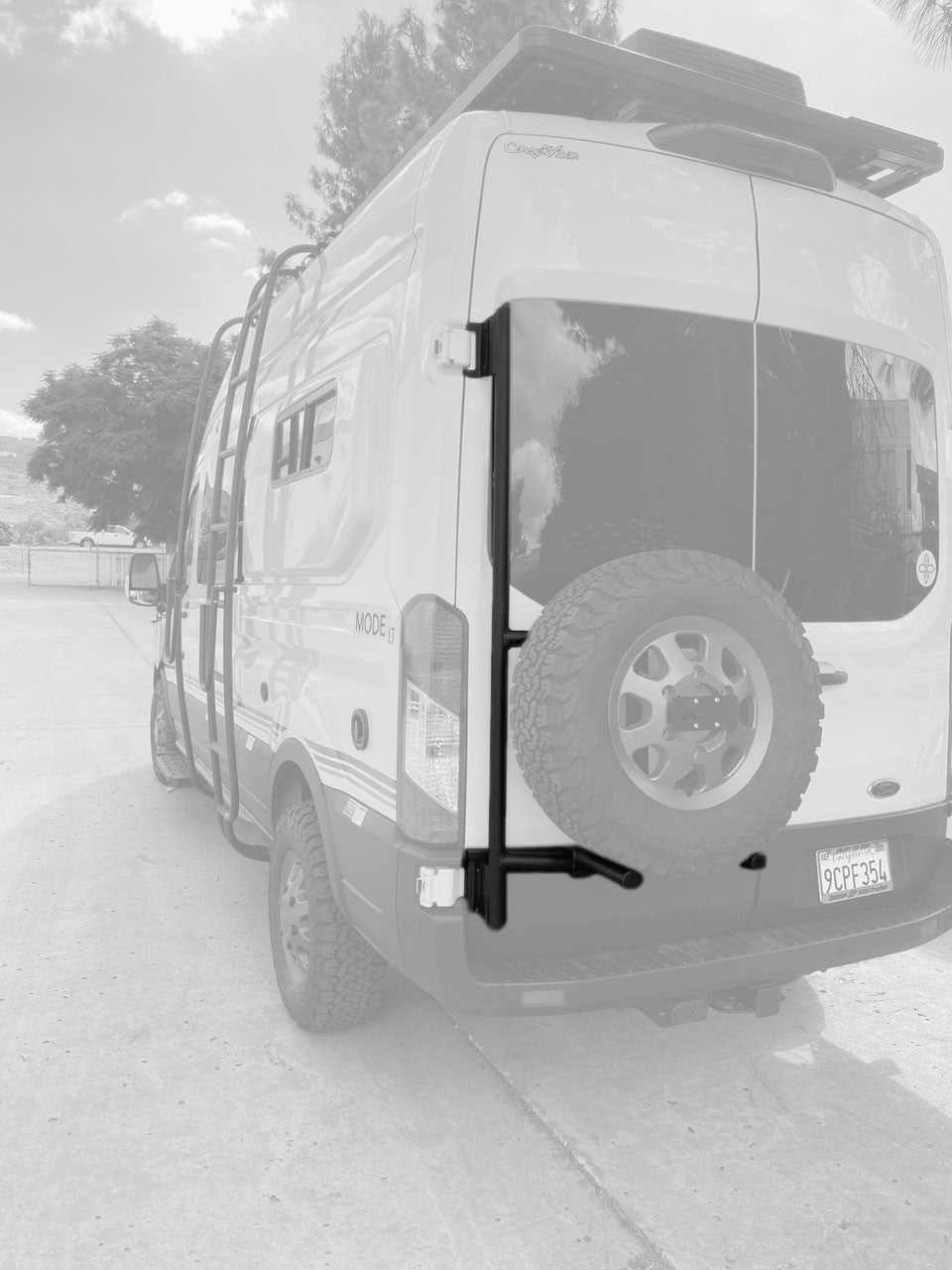 Driver’s Side Rear Door Box/Tire Rack - 2015-25 Ford Transit (Configuration: With Low Roof)