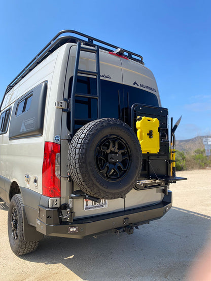 Rear Door Ladder - 2019-25 Sprinter (Configuration: With High Roof; Style: With Tire/Box Mount)