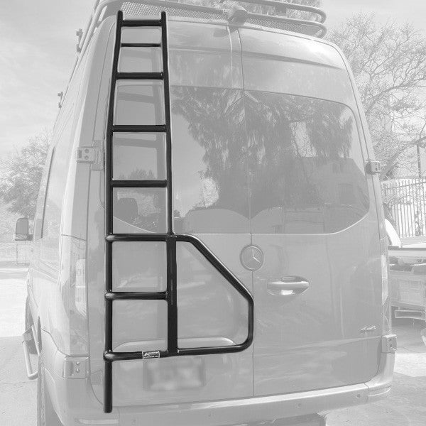 Rear Door Ladder - 2019-25 Sprinter (Configuration: With High Roof; Style: With Tire/Box Mount)