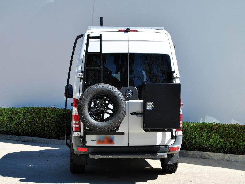 Rear Door Ladder - 2007-18 Sprinter (Configuration: With High Roof; Style: With Tire/Box Mount)
