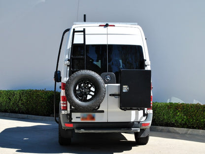 Rear Door Ladder - 2007-18 Sprinter (Configuration: With High Roof; Style: With Tire/Box Mount)