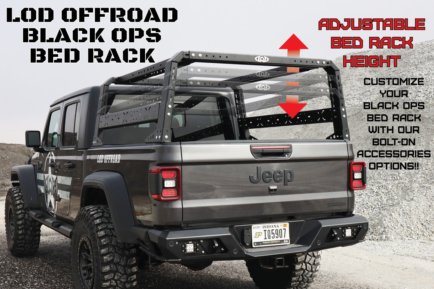 JT Black Ops Bed Rack