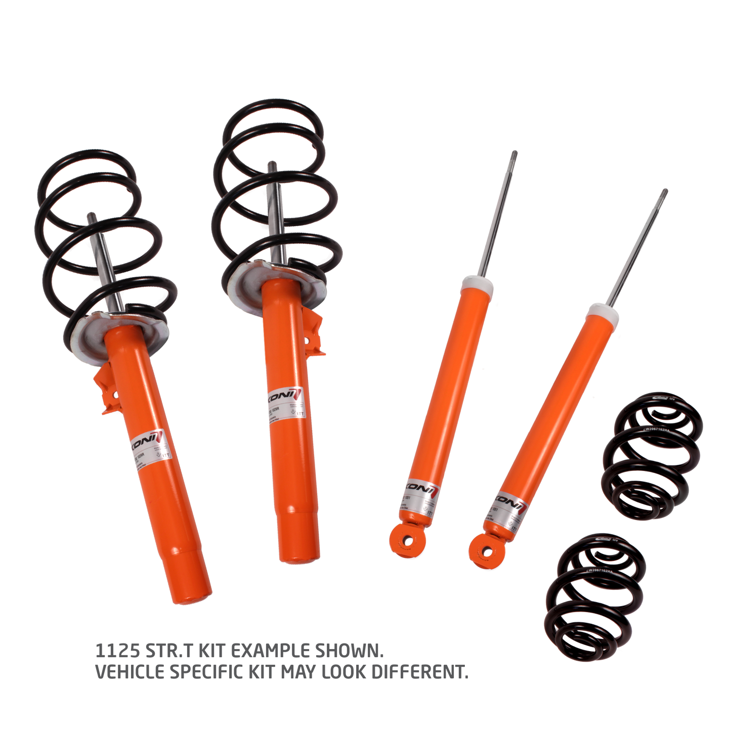 Koni - 1125 KONI STR.T/Eibach Kit- 4 STR.T (orange) Dampers & 4 Eibach Lowering Springs