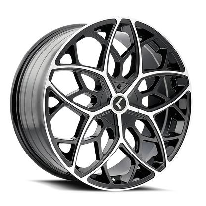 KRAZE RICOCHET KR184 BLACK MACHINED 22X8.5 5-112/5-114.3 38MM 72.62MM KR184-22816BM38