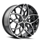 KRAZE RICOCHET KR184 BLACK MACHINED 22X8.5 5-115/5-120 38MM 74.1MM KR184-22818BM38
