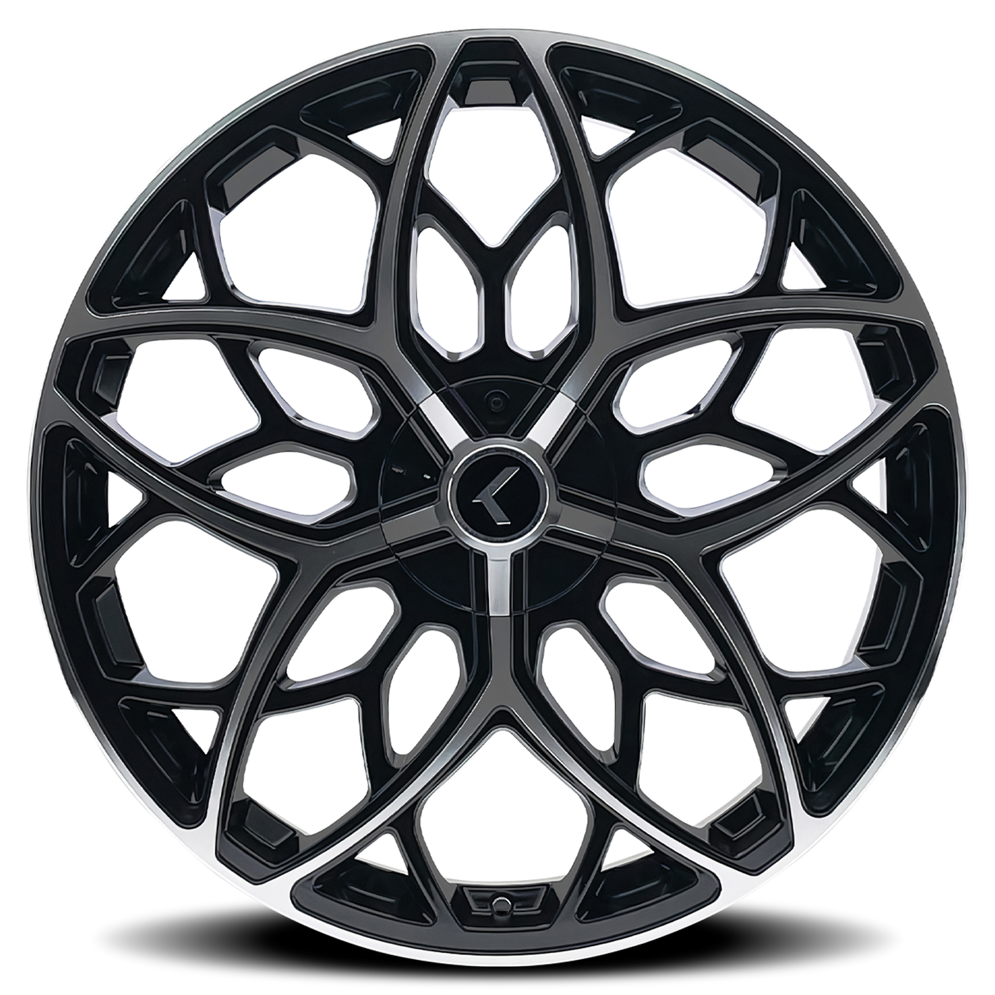 KRAZE RICOCHET KR184 BLACK MACHINED 22X8.5 5-112/5-114.3 38MM 72.62MM KR184-22816BM38