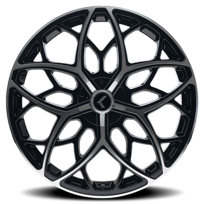 KRAZE RICOCHET KR184 BLACK MACHINED 22X8.5 5-115/5-120 38MM 74.1MM KR184-22818BM38