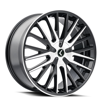 KRAZE DOUBLE DOWN KR185 BLACK MACHINED 22X8.5 5-112/5-114.3 38MM 73MM KR185-22816BM38