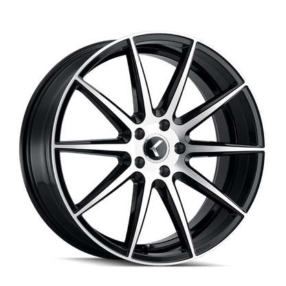 KRAZE COSMOS KR194 GLOSS BLACK MACHINED 17X8 5-114.3 38MM 72.62MM KR194-7865BM38