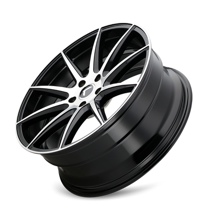 KRAZE COSMOS KR194 GLOSS BLACK MACHINED 17X8 5-114.3 38MM 72.62MM KR194-7865BM38
