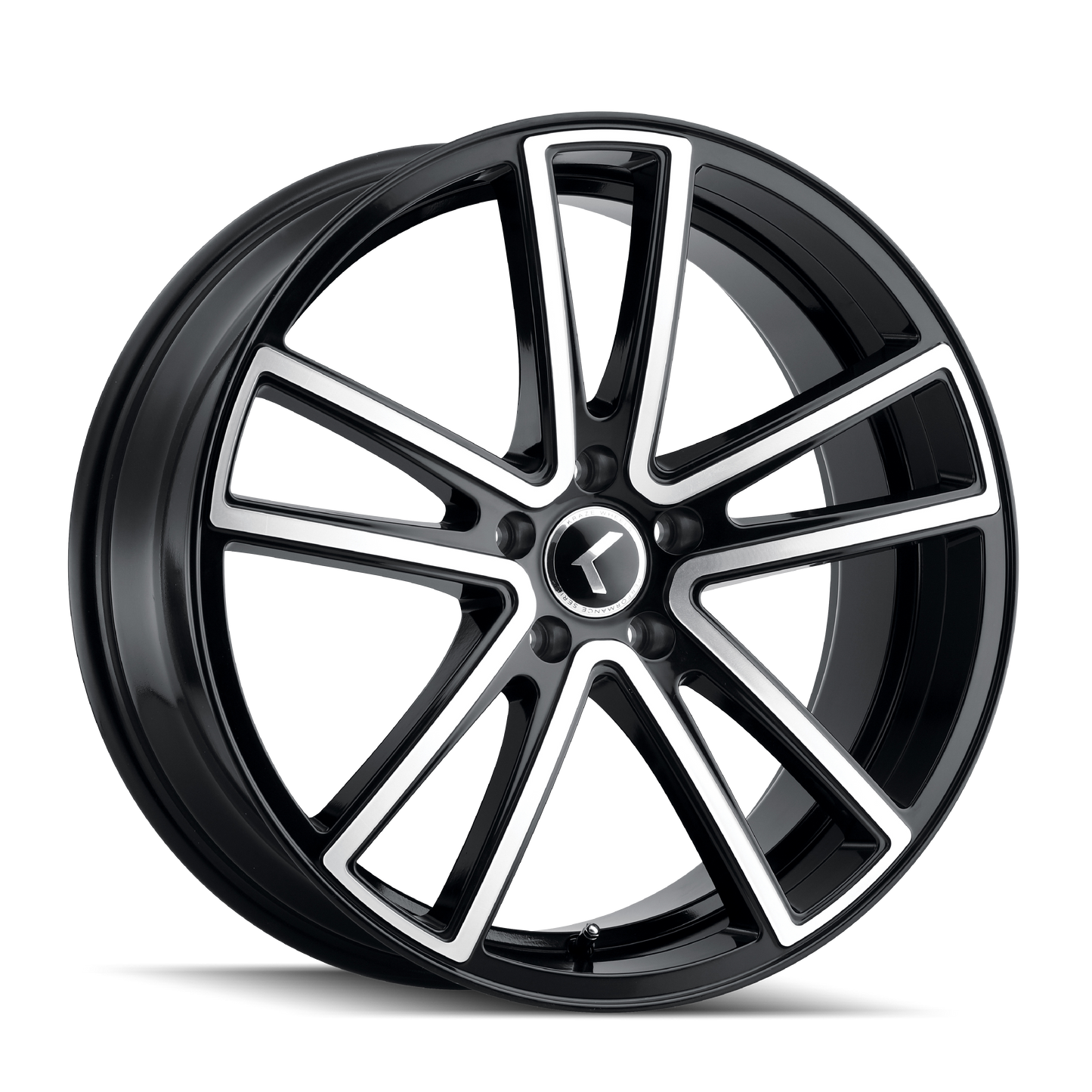 KRAZE LUSSO KR190 GLOSS BLACK MACHINED 22X8.5 5-120 38MM 74.1MM KR190-22812BM38