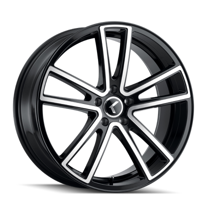 KRAZE LUSSO KR190 GLOSS BLACK MACHINED 22X8.5 5-115 38MM 72.62MM KR190-22864BM38