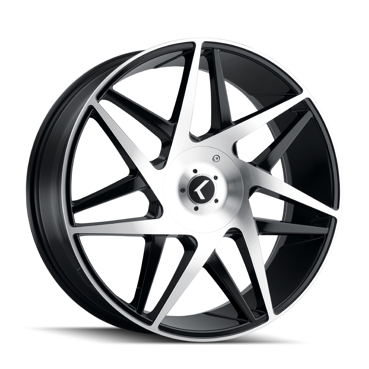KRAZE PHASE KR192 GLOSS BLACK MACHINED 20X8.5 5-112/5-114.3 38MM 72.62MM KR192-2816BM38