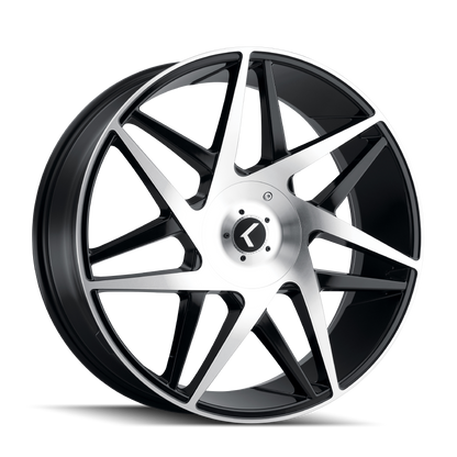 KRAZE PHASE KR192 GLOSS BLACK MACHINED 20X8.5 5-112/5-114.3 38MM 72.62MM KR192-2816BM38