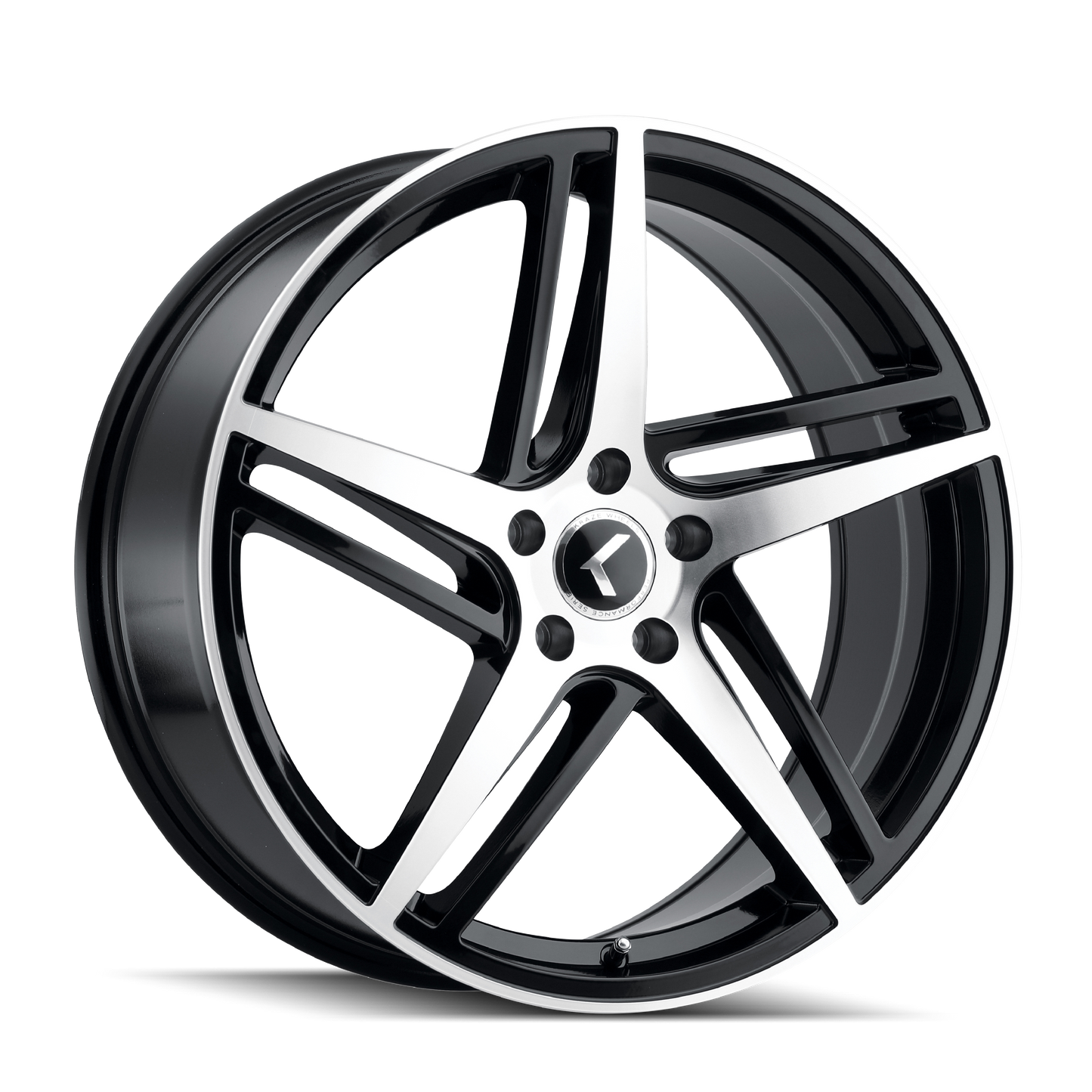 KRAZE MILANO KR195 GLOSS BLACK MACHINED 20X8.5 5-114.3 38MM 72.62MM KR195-2865BM38